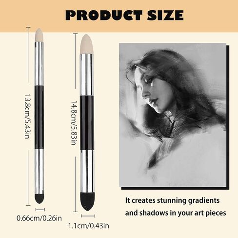 12Pcs Sketch Blending Sponge Pens, Double Headed, Washable & Reusable, Blending Stump Drawing Art Blenders for Artists, Student, Ideal for Highlighting, Shadowing, Detailing, and Correcting Drawings in Saudi Arabia