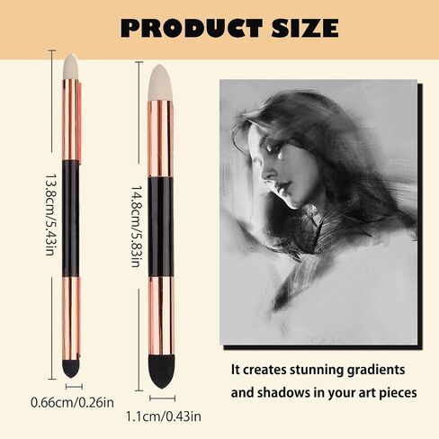 12Pcs Sketch Blending Sponge Pens, Double Headed, Washable & Reusable, Blending Stump Drawing Art Blenders for Artists, Student, Ideal for Highlighting, Shadowing, Detailing, and Correcting Drawings in Saudi Arabia
