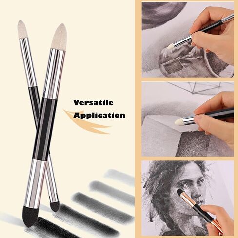 12Pcs Sketch Blending Sponge Pens, Double Headed, Washable & Reusable, Blending Stump Drawing Art Blenders for Artists, Student, Ideal for Highlighting, Shadowing, Detailing, and Correcting Drawings in Saudi Arabia