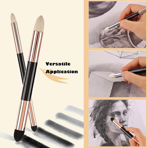 12Pcs Sketch Blending Sponge Pens, Double Headed, Washable & Reusable, Blending Stump Drawing Art Blenders for Artists, Student, Ideal for Highlighting, Shadowing, Detailing, and Correcting Drawings in Saudi Arabia