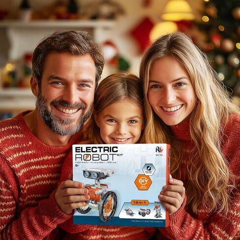 AESGOGO 12-in-1 Electric Robot Kit, STEM Projects Toys for Kids Age 8-12 Birthday Gifts, DIY Building Science Experiment Kit Battery Powered Education for Boys Girls Aged 8 9 10 11 12 13 14 Years Old in Saudi Arabia