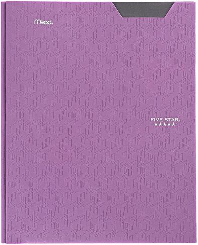 Five Star 2 Pocket Folder, Stay-Put Folder, Plastic Colored Folders with Pockets & Prong Fasteners for 3-Ring Binders, Great for Home School Supplies & Home Office, 11" x 8-1/2, Black (72113) in Saudi Arabia