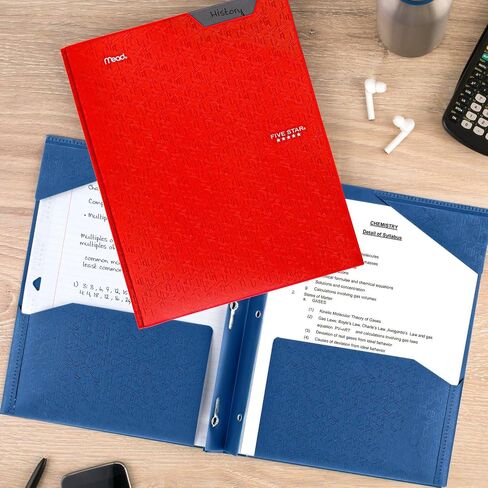 Five Star 2 Pocket Folder, Stay-Put Folder, Plastic Colored Folders with Pockets & Prong Fasteners for 3-Ring Binders, Great for Home School Supplies & Home Office, 11" x 8-1/2, Black (72113) in Saudi Arabia