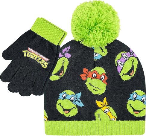 Teenage Mutant Ninja Turtles Boys Winter Hat Ages 4-12 with Winter Gloves – Boys TMNT Winter Hat and Glove Set in Saudi Arabia