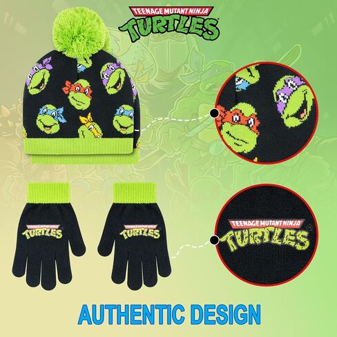 Teenage Mutant Ninja Turtles Boys Winter Hat Ages 4-12 with Winter Gloves – Boys TMNT Winter Hat and Glove Set in Saudi Arabia