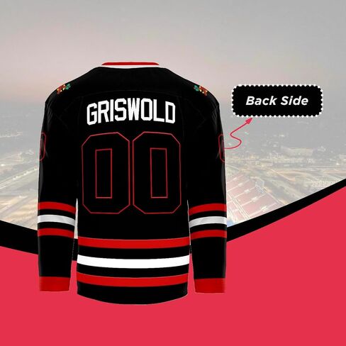 Griswold Youth #00 Movie Hockey Jersey – Stitched Letters & Numbers Authentic Fan Apparel Breathable Polyester S-XL Kids in Kuwait