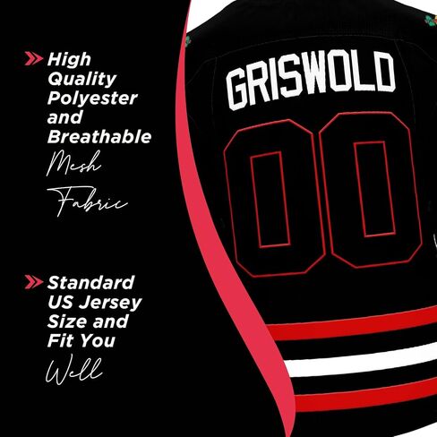 Griswold Youth #00 Movie Hockey Jersey – Stitched Letters & Numbers Authentic Fan Apparel Breathable Polyester S-XL Kids in Kuwait
