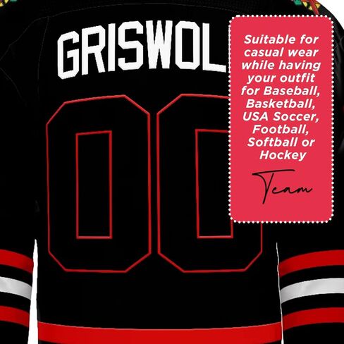 Griswold Youth #00 Movie Hockey Jersey – Stitched Letters & Numbers Authentic Fan Apparel Breathable Polyester S-XL Kids in Kuwait