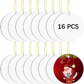 32 pcs Metal Sublimation Ornament Blanks，Christmas Ornaments Sublimation Christmas Ornament Blanks for Christmas Tree Decor Blank Ornaments，DIY Handmade Crafts Double Sided Sublimation Ornaments
