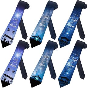 6 Pcs Nativity Ties Inspirational Christmas Neckties Christian Ties Jesus Ties Religious Manger Neckties for Men in Saudi Arabia