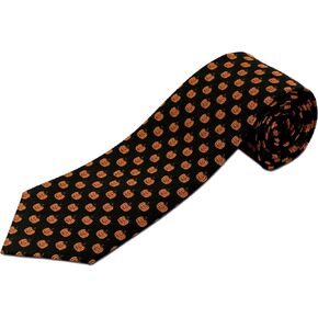 Long Tie Store | Extra Long Halloween Jack-o-Lantern Silk Necktie for Tall Men | 70" Long 3.75" Wide