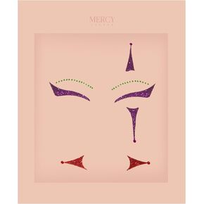 Clown Face Jewels by Mercy London Circus Costume Accessories Face Gems Jewels All in One Headpiece Stick On