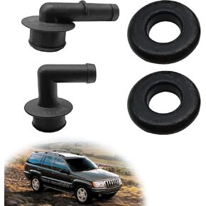 stymart PCV CCV Vent Valve Elbow with Grommet 53013360AA Compatible with Jeep Grand Cherokee 4.0L 2000-2004 Elbow & Grommet Set PCV CCV 2x Vent Valve Elbows And 2x Grommets CCV Vent 53030497 02946079