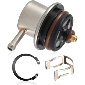 Fuel Injection Pressure Regulator with Clip and Snap Ring 3.8BAR Compatible with Buick Lesabre Cadillac Escalade Chevrolet Avalanche Express Silverado GMC Sierra Yukon Replace#: 19236428