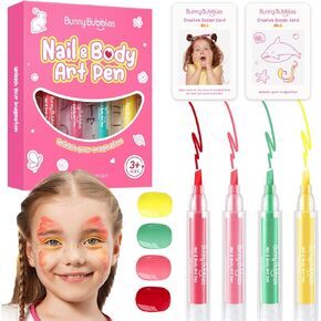 Washable Markers for Kids Makeup Kit Toys, Kid Make Up Face Body Marker Tattoo Pens, Toddler Cosmetic Toy Skin Temporary Tattoos Pen Craft Set,Birthday Halloween Gift for Pretend Play Dress Up Party