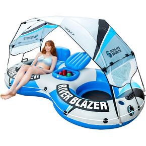 2024 أنبوب نهري جديد ومطور من Sunlite Sports شديد التحمل قابل للنفخ، يطفو على الماء الفاخر للاستلقاء فوق البحيرة والنهر، متعة رياضية للطوف المائي في الهواء الطلق، للاستخدام الترفيهي