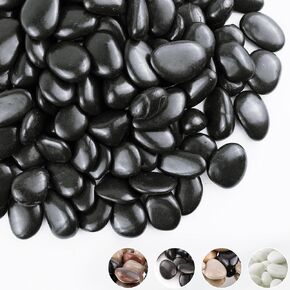 2lbs White Pebbles for Indoor Plants, 1-2Inch Natural River Rocks for Aquarium, High Polished Decorative Stones for Vase Filler Fish Tank Landscaping Garden