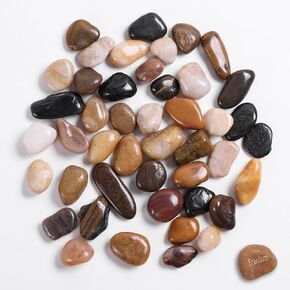 SIDONG 5 LB Mixed River Rocks, 0.4-1.2 Inches Highly Polished Pebbles for Indoor Plants, Decorative Stones for Plants, Fish Tank, Vases, Home Décor, Crafting, Garden Landscaping
