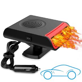 Portable Car Heater 12V 150W Car Defroster Windshield Defogger,2 in 1 Car Heater Fast Heating & Cooling & Air Purify Plug in Cigarette Lighter for All Car