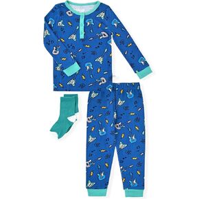 Sleep On It Boys Pajamas Set For Toddlers and Kids Sleepwear With Matching Socks