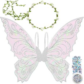 U-Goforst Fairy Wings for Adults, Butterfly Wings for Girls Women, Halloween Costume Cosplay Dress Up