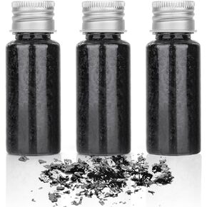 FlyCoco Bottled Edible Gold Flakes Leaf, 3 Bottles Imitation Gold Foil Metallic Sheets, Gold Foil Fragments for Decorating Cakes, Cupcake, Dessert, Candy, Chocolates, Nails, Painting, Crafts, Makeup