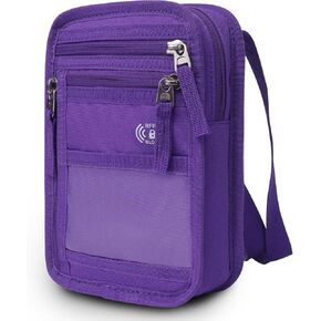 RFID Blocking Neck Wallet Small Crossbody Bag Travel Passport Holder Slim Minimalist Design Security Neck Pouch (Purple)
