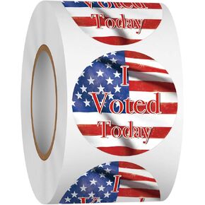 Heyfibro 500 PCS I Voted Today Stickers, 1.5 Inch Vote Stickers for Voting Supplies, Patriotic Vote Stickers for Elections, School Voting Events, and Campaigns