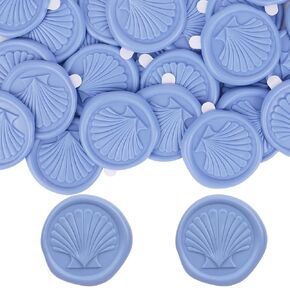 30 Pcs Sea Shell Wax Seal Stickers for Wedding Invitation Party Self Adhesive Envelope Seal Stickers for Christmas Gift Valentine's Day Birthday Envelope Wrap (Antique Gold)