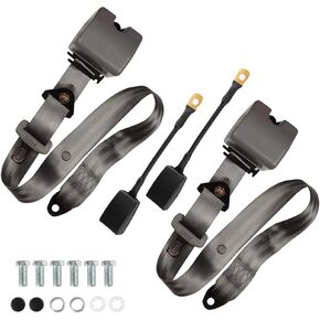2PCS Universal Belts Retractable Adjustable Belt for Go-Karts Golf Carts UTV VR SUV Minivans Pickups and Trucks (Gray), XM-03