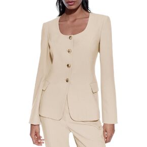 سترة نسائية كاجوال من BZB مفتوحة من الأمام وأكمام طويلة للعمل والمكتب ورقبة على شكل حرف U in Kuwait