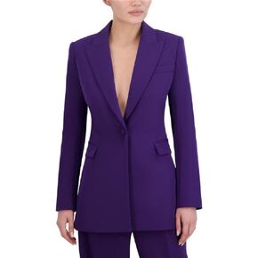 BCBGMAXAZRIA Women's Long Sleeve V Neck Single Breasted Blazer Jacket