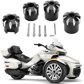 4PCS Aluminum Frame Caps Replace, with bolts,The Stock Frame Caps Fit for Can-am Spyder F3-S/F3-T/F3 Limited Special Series 2010 2011 2012 2013-2023,Black