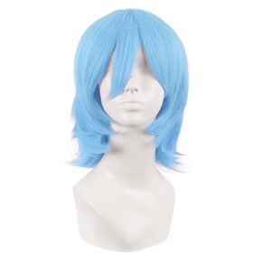 MapofBeauty 14 Inch/35 cm Short Cosplay Wolf Tail Synthetic Side Bangs Party Wig (Dark Purple)