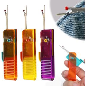Seam Ripper, Folding Seam Rippers for Sewing, Small Threadripper, Portable Thread Cutter, Mini Clothes Tag Remover, Stitch Remover Tool for Needlework, DIY, Crafting 3 Pack