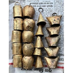 Vintage Rustic Iron Tin Bells, Antique Finish, Bohemian Decor, Indian Bells, Bells for Decoration, DIY Craft Bells, Bells for Decoration, Mini Cow Bells,Set of 20 Pieces Assorted