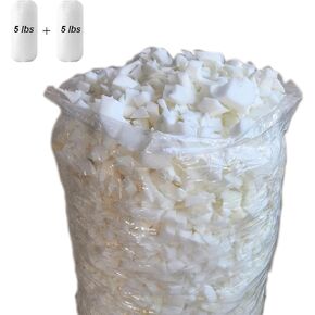 5lbs Shredded Memory Foam Filling or Bean Bag Filler, Premium Beanbag Stuffing/Foam Refill for Pillow, Dog Beds Chairs Cushion, Arts Crafts, Stuffed Animals (White, 5lbs)