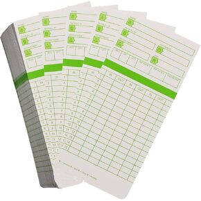 200PCS Time Cards for Employees, 2-Sided, Monthly Time Cards for HN3000, 3 3/8" x 7 3/8", Green