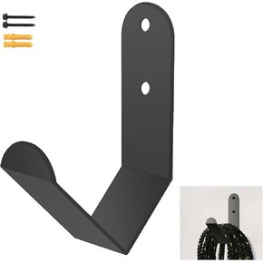 Exercise Rope Storage Rack Steel Battle Rope Storage Hook Wall Mount Rope Hanger Organizer EV Charger Cable Holder Garden Hose Hanger Heavy Duty J-Hook for Exercise Rope in Home Commercial Gym - Black