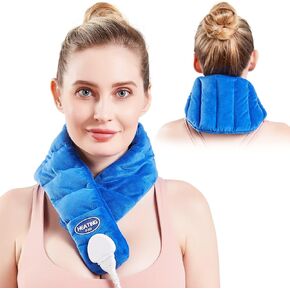 Weighted Heating Pad for Neck Pain Relief, 20s Fast Heating Electric Neck Heat Pad for Neck and Upper Back, 10-90min Auto-Off Timer, 86-158℉ Temp