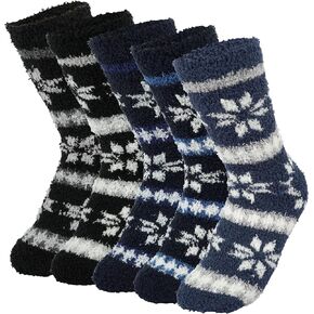 BenSorts Men Fuzzy Slipper Socks Non Slip Sole Warm House Socks Christmas Gifts in Kuwait