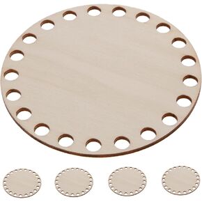 Generic 5pcs Woven Bag Base Purse Woven Tote Bag Round Basket DIY Supply Hamper Knitting Supplies Bases Knitting Handbag Bottom Basket Weaving Base Baskets Kit Wood Making Machine Crochet, As Shown 5