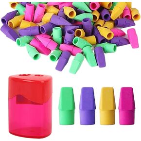 50 Pcs Pencil Top Eraser Cap Bulk, No Latex Pencil Tops Erasers Pencil Eraser Toppers Erasers Assorted Color Cap Erasers for School Supplies for Teachers Students Classroom