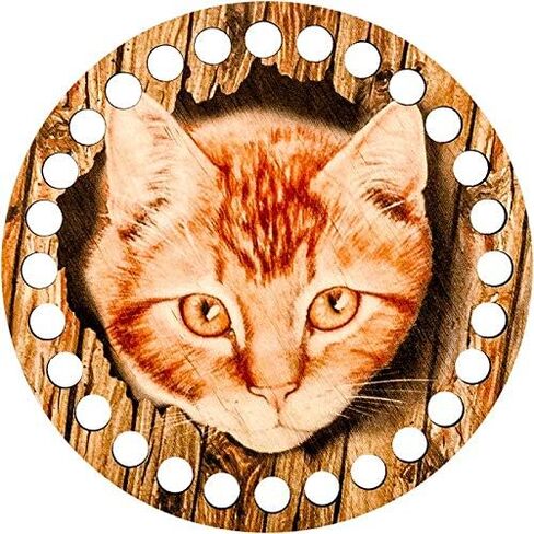 Red Cat Thread Organizer Double Sided Wooden Mouline Holder Embroidery Thread Storage Cross Stitch Sewing Floss Accessories Thread Keeper (Red Cat) in Saudi Arabia