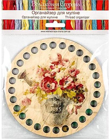 Red Cat Thread Organizer Double Sided Wooden Mouline Holder Embroidery Thread Storage Cross Stitch Sewing Floss Accessories Thread Keeper (Red Cat) in Saudi Arabia