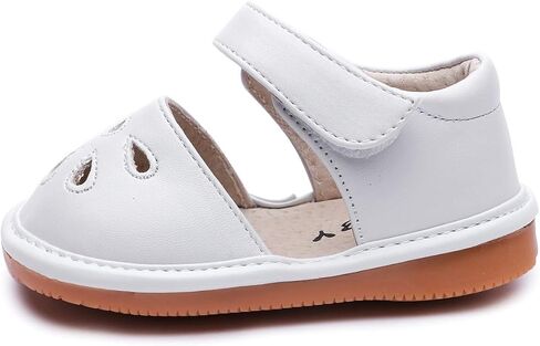 Skeblo Toddler Girls Squeaky Shoes Flower Punch Baby Mary Jane Flats Sandals (Removable Squeakers) in Saudi Arabia