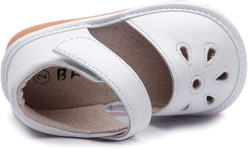 Skeblo Toddler Girls Squeaky Shoes Flower Punch Baby Mary Jane Flats Sandals (Removable Squeakers) in Saudi Arabia