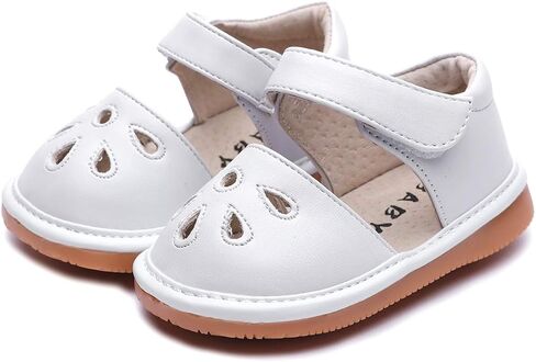 Skeblo Toddler Girls Squeaky Shoes Flower Punch Baby Mary Jane Flats Sandals (Removable Squeakers) in Saudi Arabia
