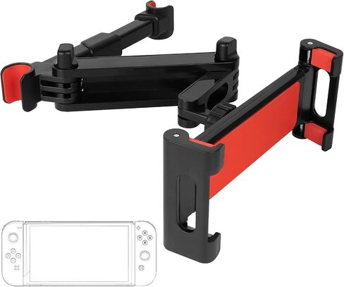 حامل مسند رأس السيارة من Geekria، حامل مسند رأس بزاوية قابلة للتعديل متوافق مع Nintendo Switch/Switch OLED/Switch Lite، ملحقات الألعاب حامل عالمي للمقعد الخلفي للسيارة in Kuwait