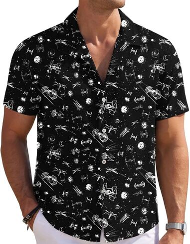 Mens Funny Hawaiian Shirts 3D Graphic Button Down Short Sleeve Tropical Holiday Beach Aloha Shirt in Saudi Arabia